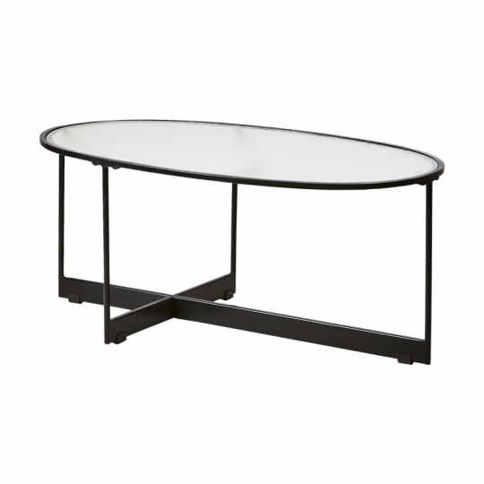 Sofabord 'Milan' 90x50cm - Sort/glas