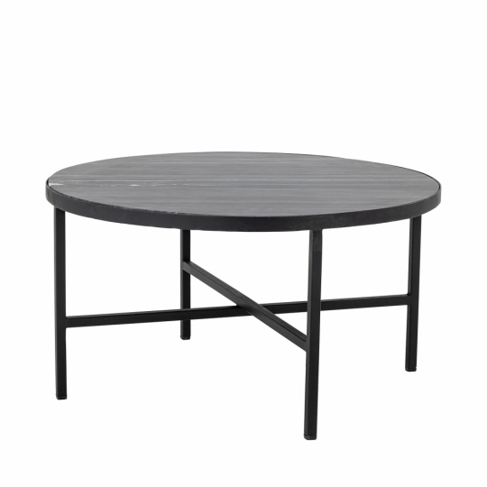 Sofabord 'Estelle' 76cm Rund - Grå/Marmor