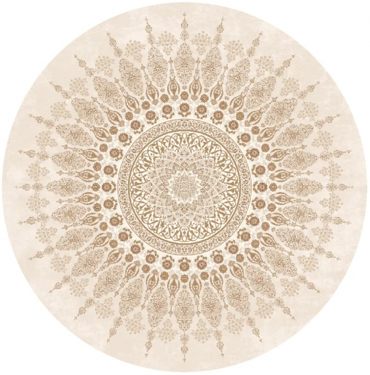 Rund Tæppe 'Sandrigo' 180cm - Beige