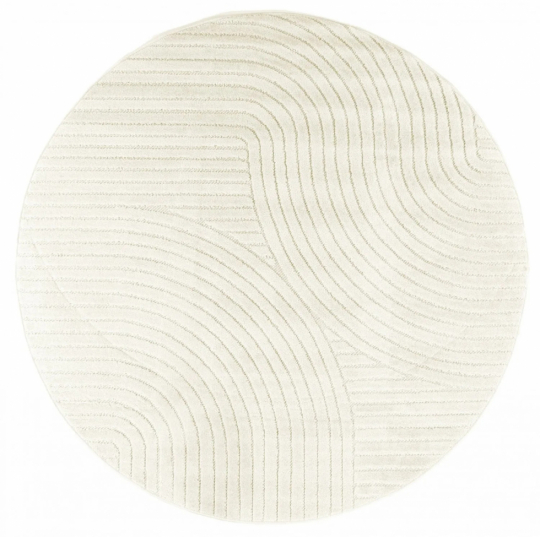Rund Tæppe 'Devon' 120cm - Cream