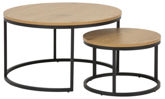 Sofabord 'Spiro' 80cm - Natur/Sort