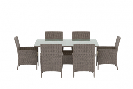 Spisesæt 'Lefkas' – brun