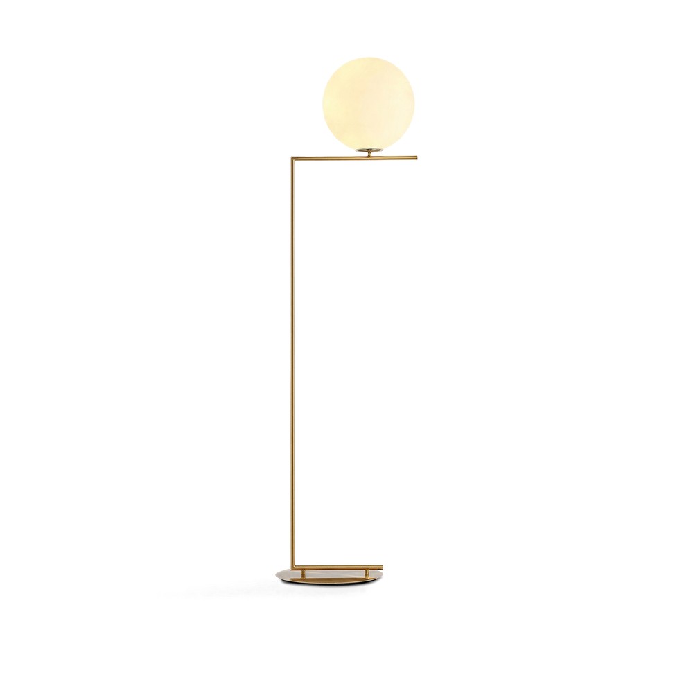 Gulvlampe 'Creme Satin' - Messing