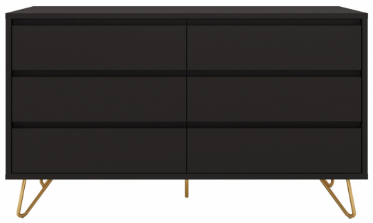 Kommode 'Elle' 120x70 - Sort/Messing