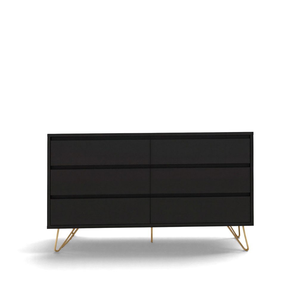 Kommode 'Elle' 120x70 - Sort/Messing