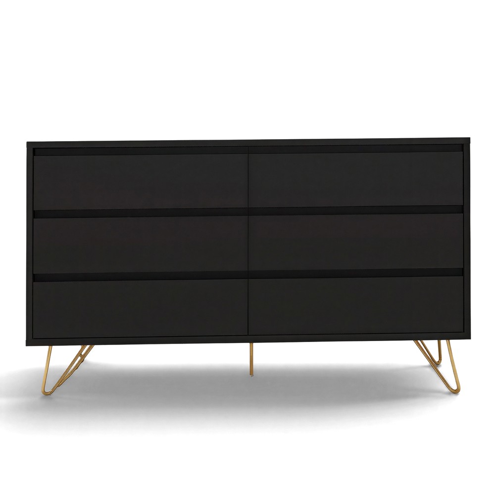 Kommode 'Elle' 120x70 - Sort/Messing