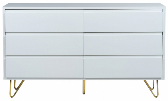 Kommode 'Elle' 120x70 - Hvid/Messing