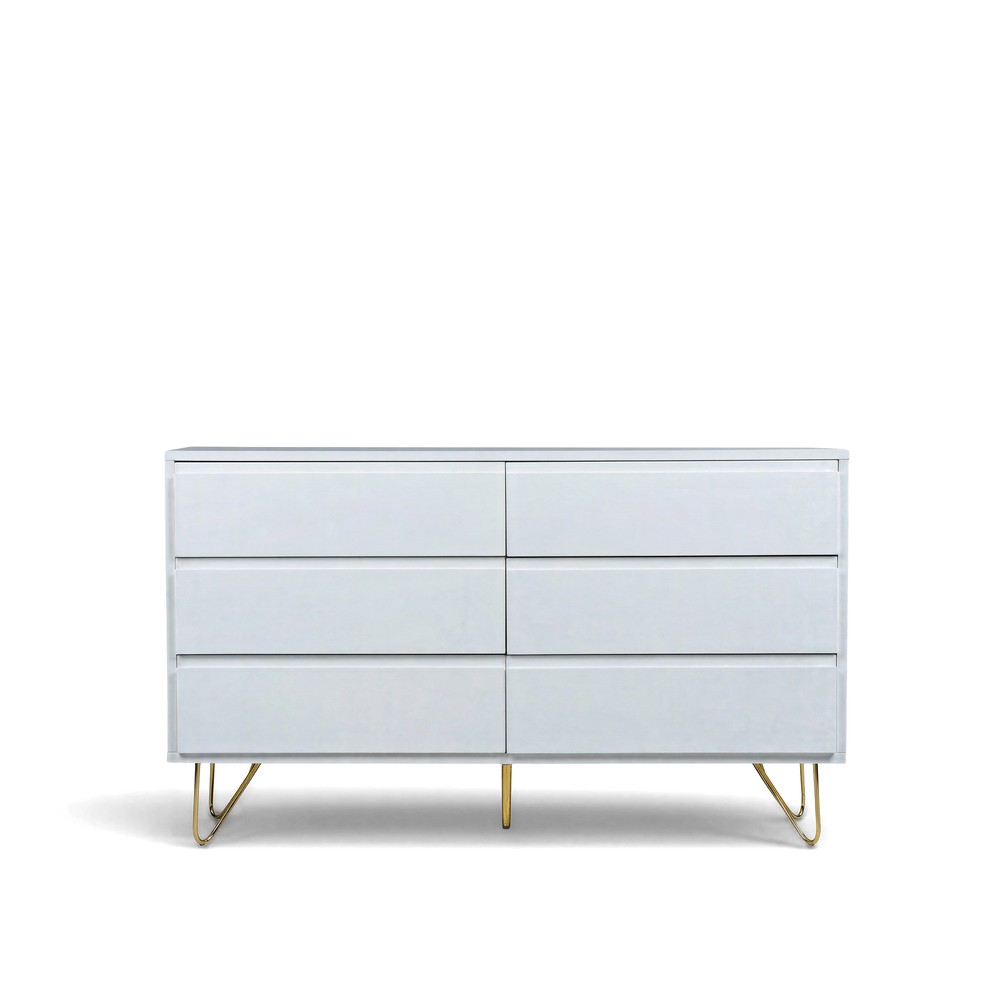 Kommode 'Elle' 120x70 - Hvid/Messing