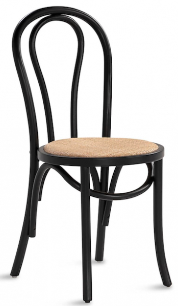 Stol 'Bistro' - Rattan/Sort