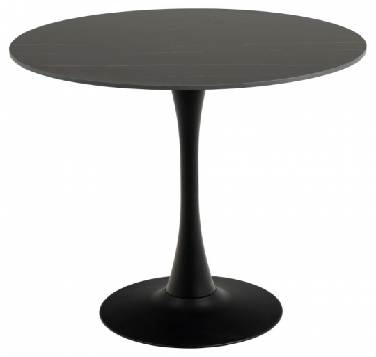 Spisebord 'Malta' Rundt 90x75cm - Sort