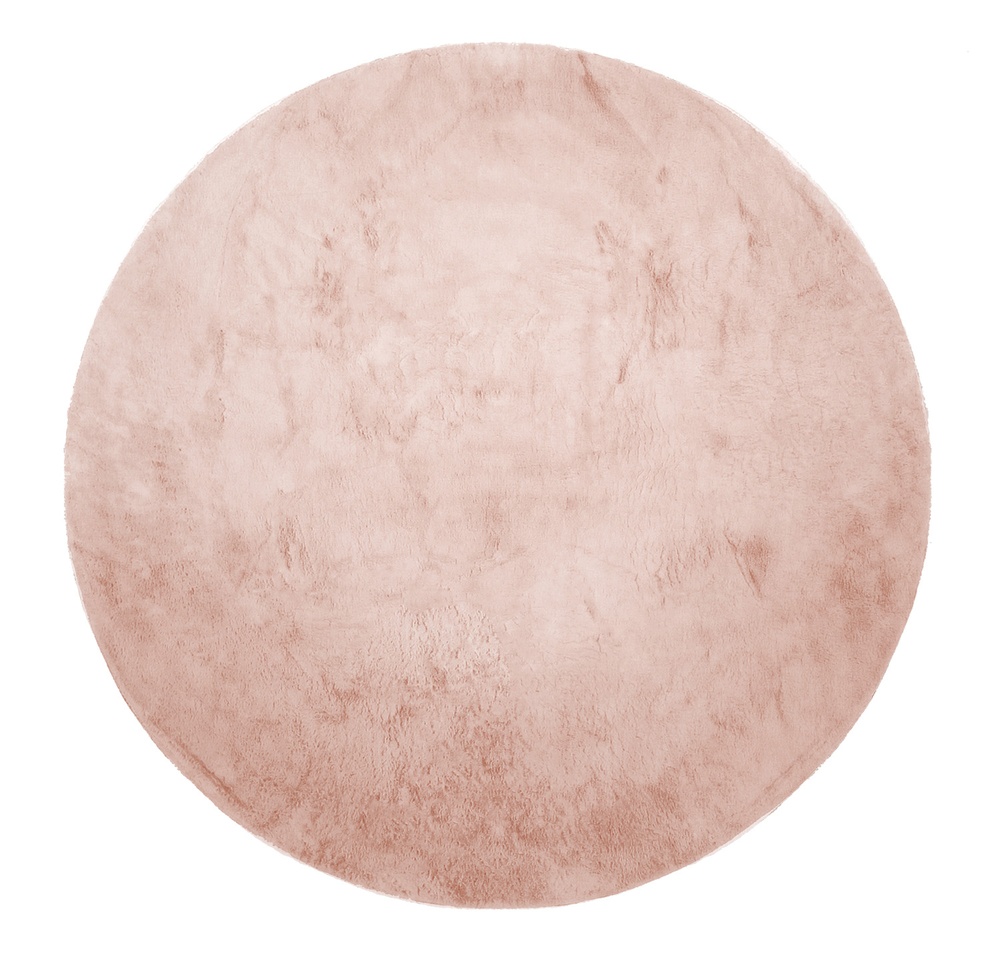 Rundt tæppe 'Aranga Super Soft Fur' - Rosa