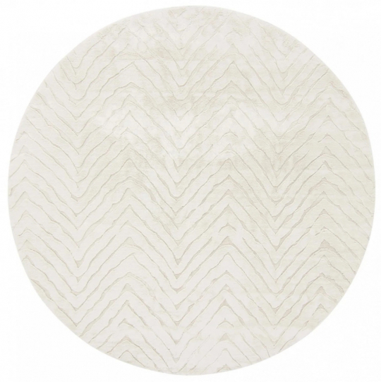 Rundt tæppe 'Wren' - Hvid