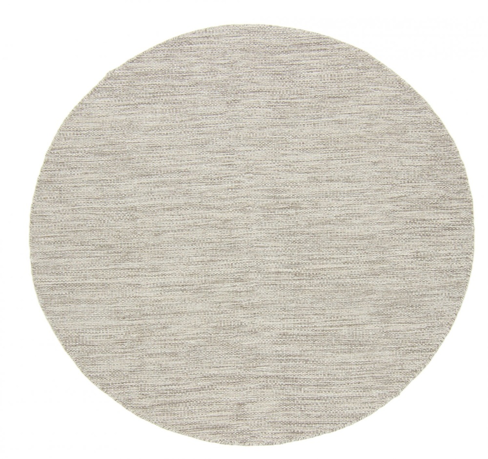 Rundt tæppe 'Dhurry' - Beige