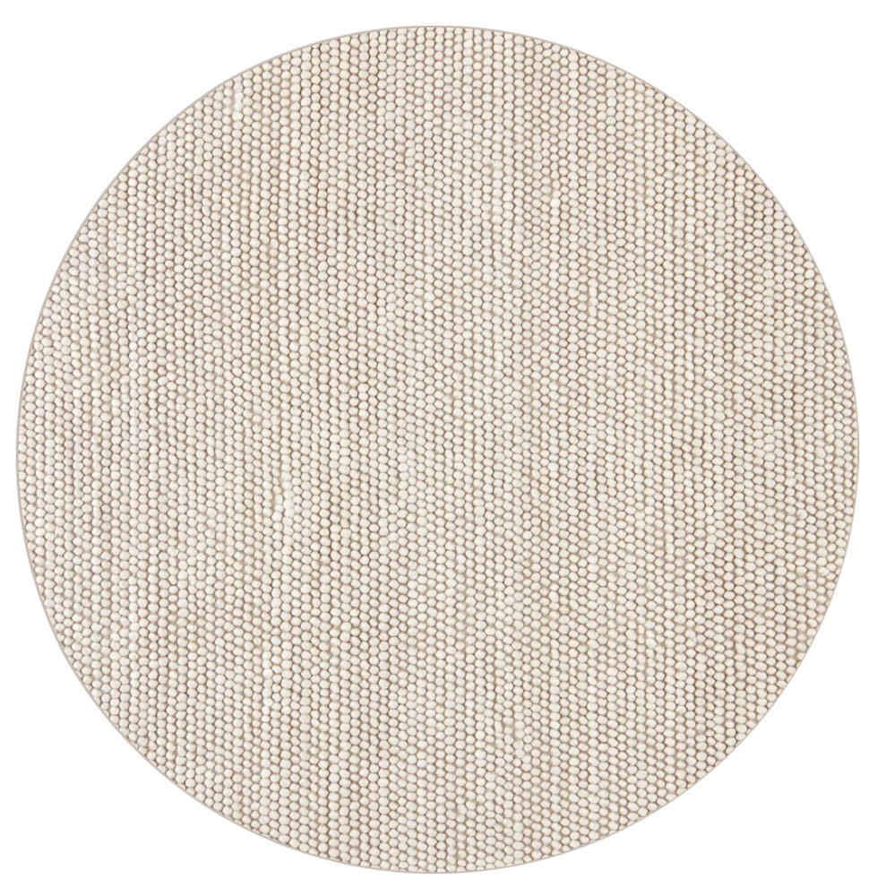Rundt tæppe 'Avafors' - Beige
