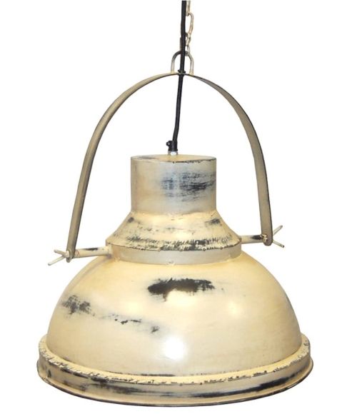 Fabriks lampe Vintage - Patineret hvid