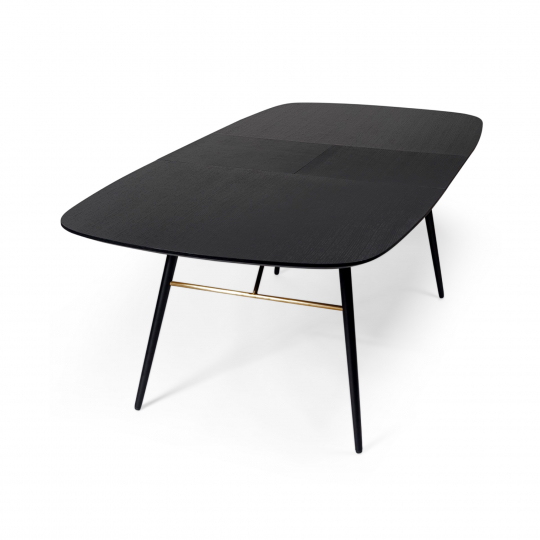 Spisebord med tillægsplade 'Dawn' 180-230x105cm - Sort