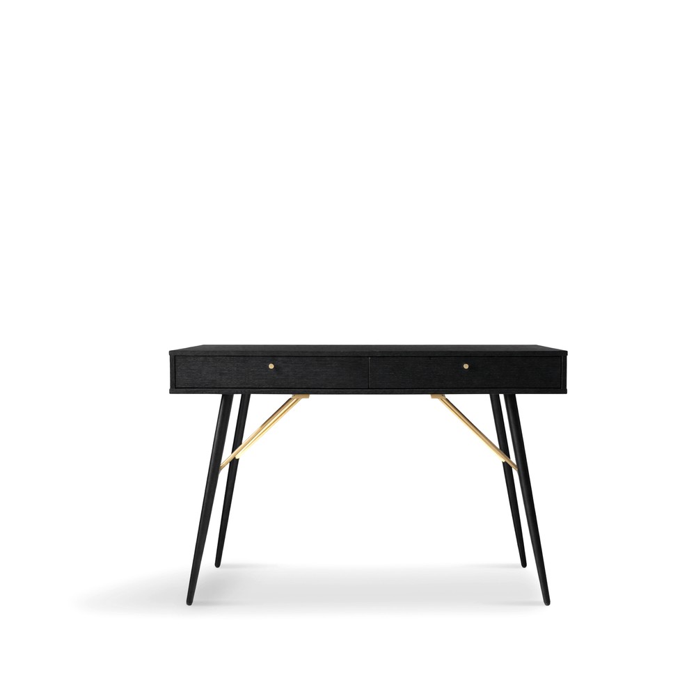 Skrivebord 'Lux' - Sort/Messing