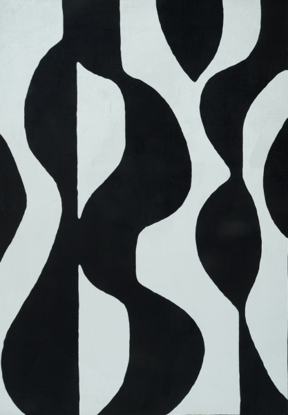 Tæppe 'Sorvento' - Sort/Beige