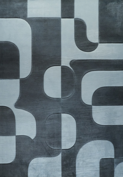 Tæppe 'Merano' - Sort/Grå