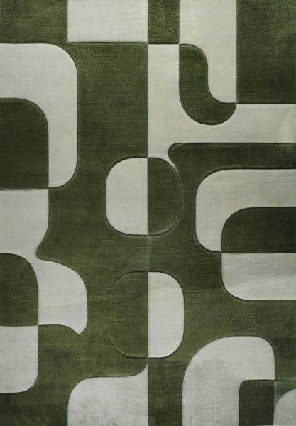 Tæppe 'Merano' - Grøn/Beige