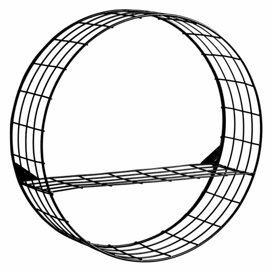 Væghylde 'Circle' - Sort/Metal