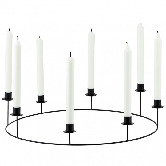 Lysestage 'Ring' L - Sort