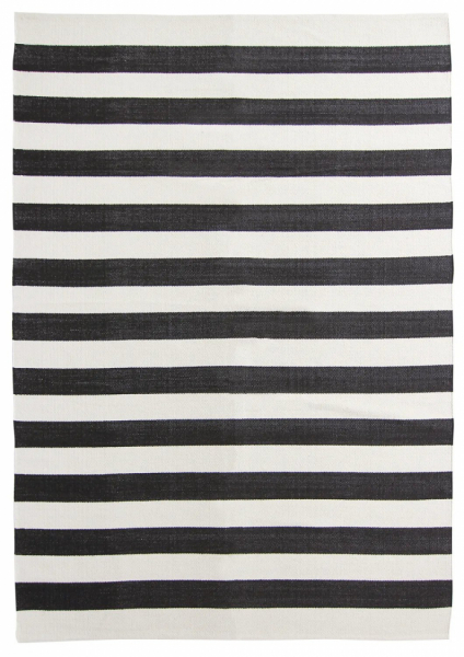 Bomulds tæppe 'Nilo' 240x340cm - Hvid/Svart
