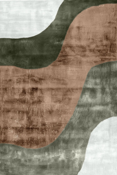 Wilton tæppe 'Barcelona' 240x340cm - Brun/Lysgrøn