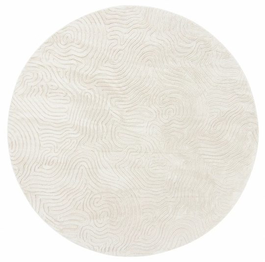 Rund tæppe 'Amora' 160cm - Hvid