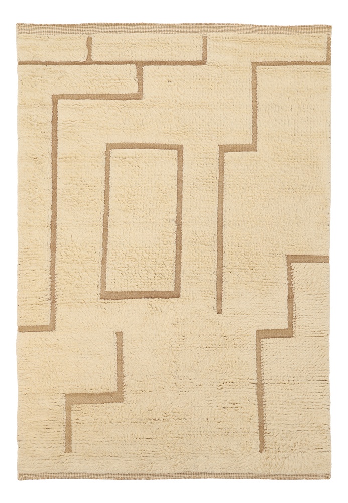 Rya Tæppe 'Kiberg Handwoven Wool' - Hvid