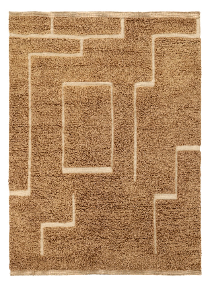 Rya Tæppe 'Kiberg Handwoven Wool' - Beige
