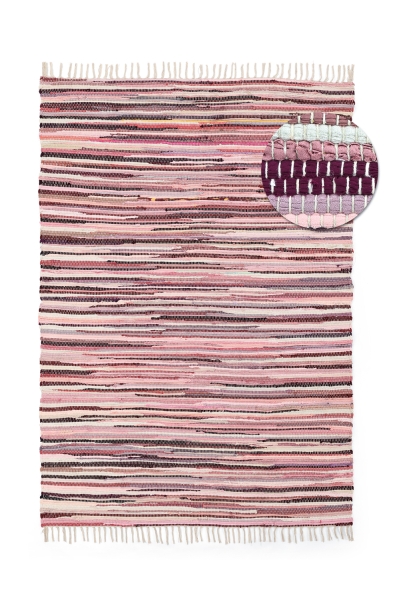 Rya tæppe 'Fassale håndvævet uld' - hvid