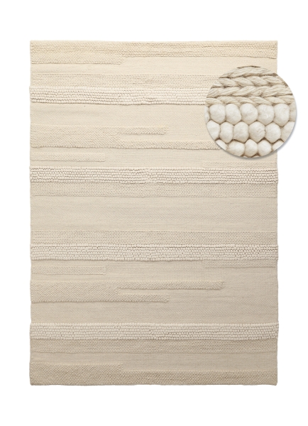 Uldtæppe 'Almaty' - Hvid