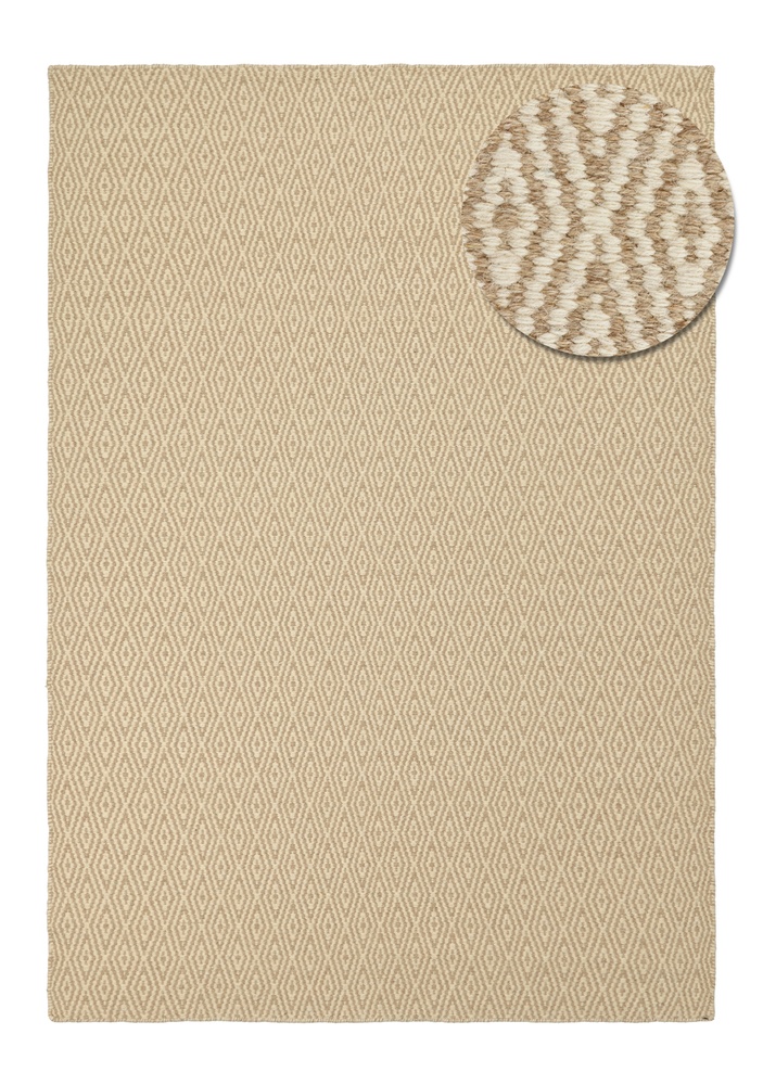 Uldtæppe 'Monastir' - Beige/hvid