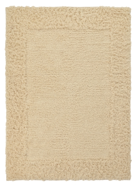 Rya tæppe 'Melilla håndvævet uld' - Naturlig