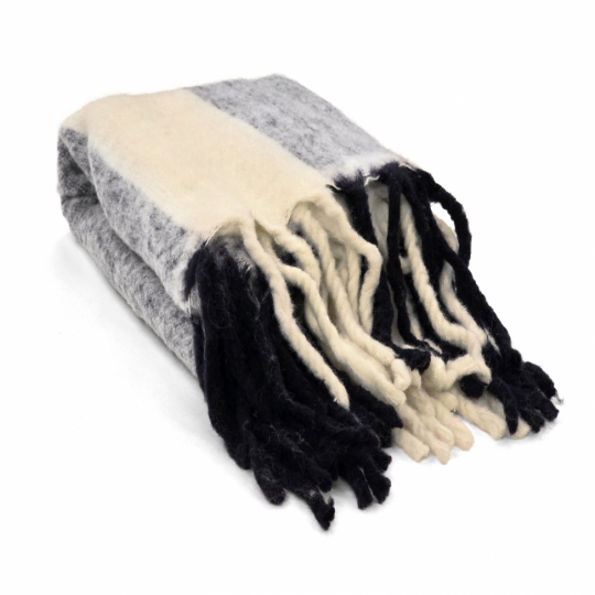 Ternet 'Beatriz Stripe' 130x170cm - Sort/hvid