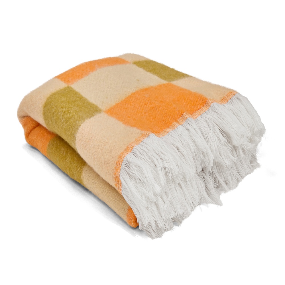 Ternet 'Audrey Check' 130x170cm - Beige/gul/orange
