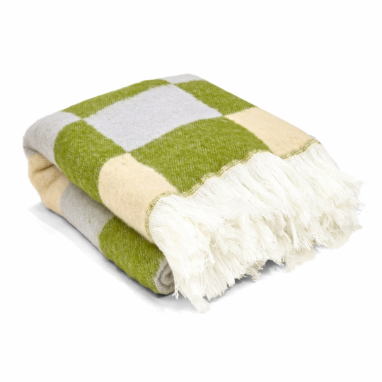 Ternet 'Audrey Check' 130x170cm - Beige/grøn/lilla