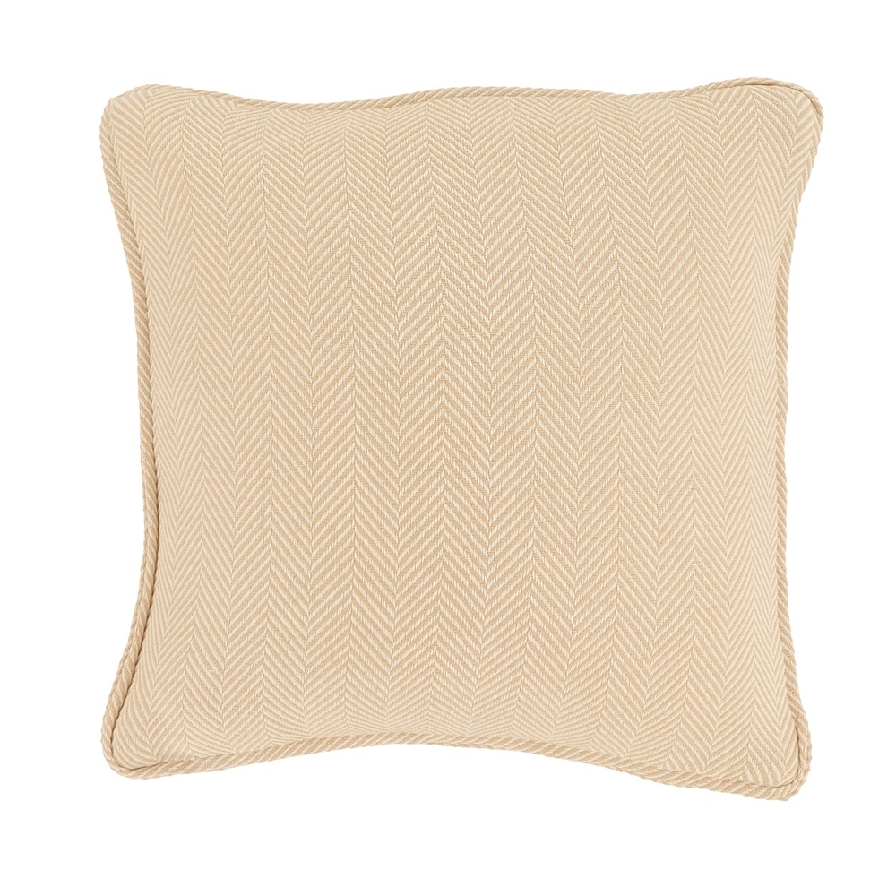 Pudebetræk 'Denisa Fishbone' 45x45cm - Beige/hvid