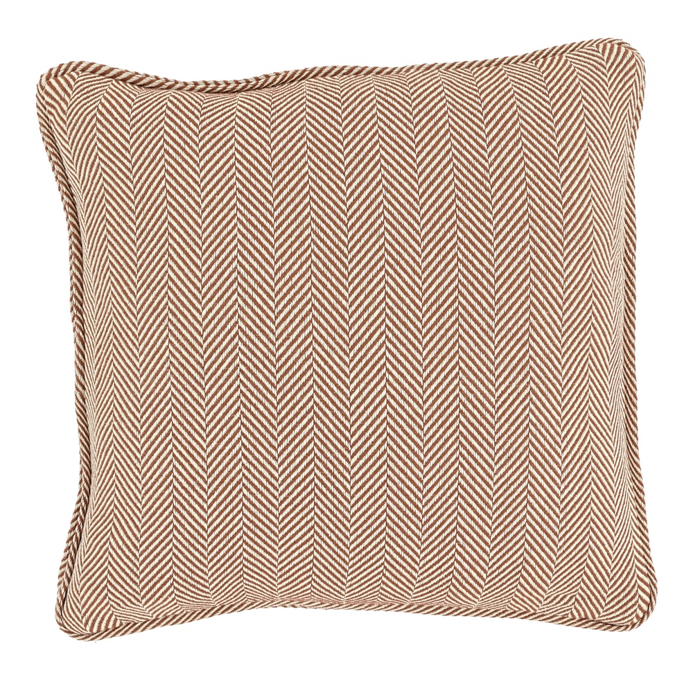 Pudebetræk 'Denisa Fishbone' 45x45cm - Brun/hvid