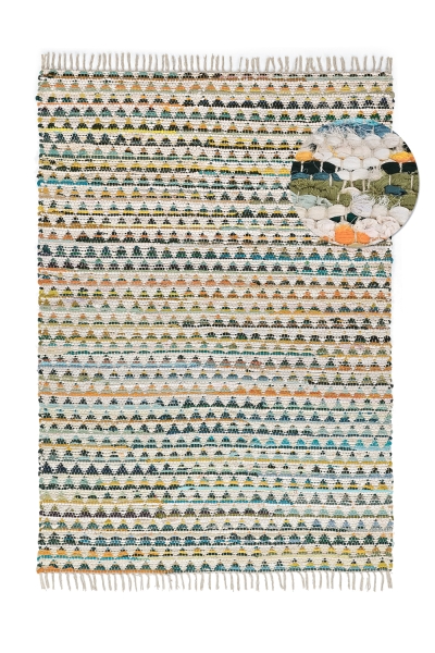 Klude tæppe 'Lindby' - Multi/gul