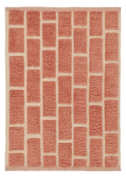 Tæppe 'Leknes Handwoven Wool' - Terracotta