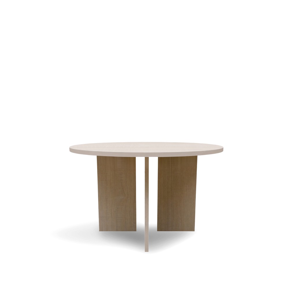Sofabord 'Cr&eacute;me' Rundt 75cm - Hvidpigmenteret