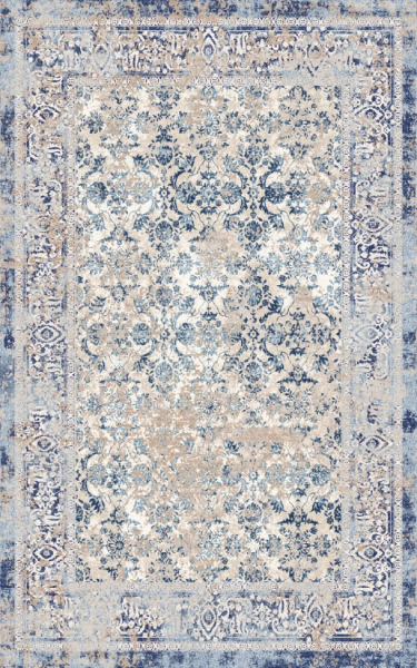 Wilton tæppe 'Denizli' 240x240cm - Blå