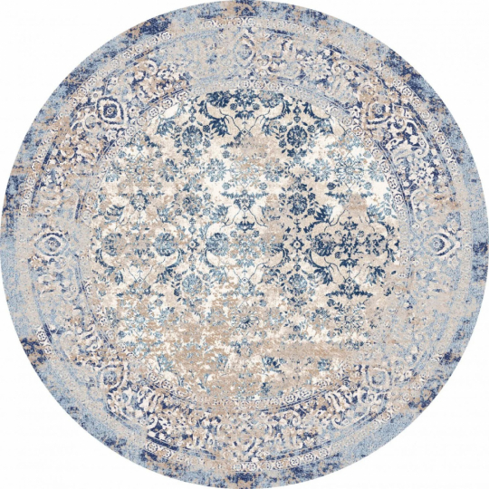 Rund tæppe 'Denizli' 120cm - Blå
