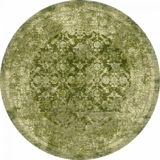 Rund tæppe 'Denizli' 120cm - Grøn