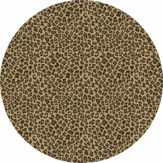 Rund tæppe 'Leopard' 160cm - Brun