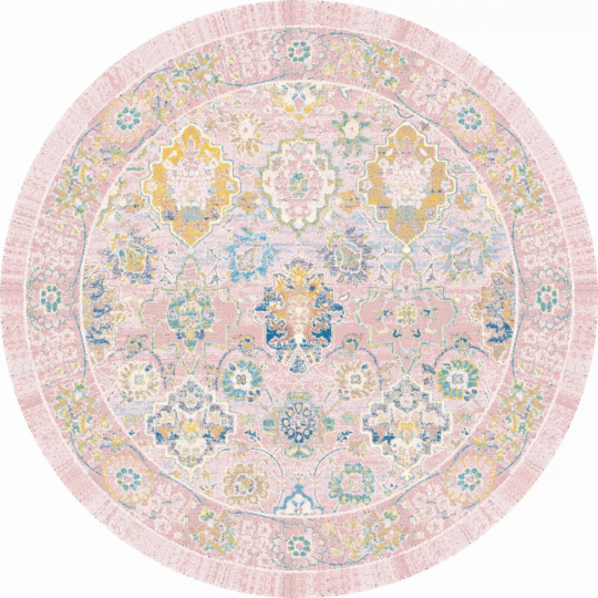 Rund tæppe 'Magnolia' 160cm - Rosa