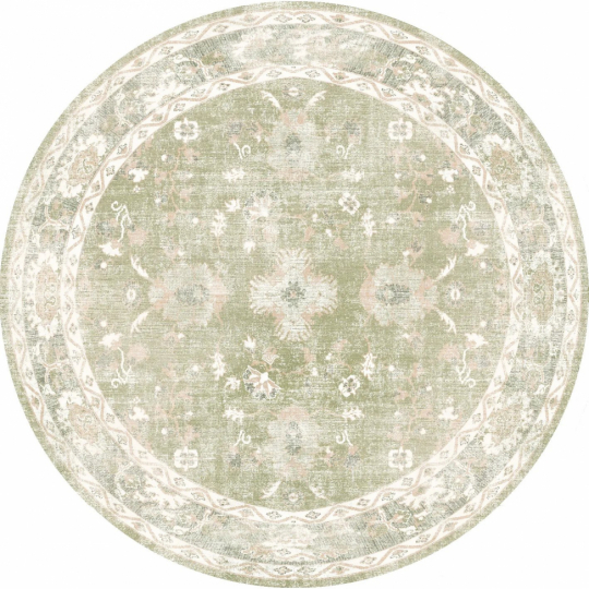 Rund tæppe 'Gombalia' 120cm - Lysgrøn