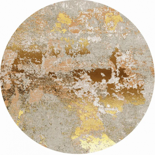 Rund måtte 'Elena' 290cm - Beige/Guld